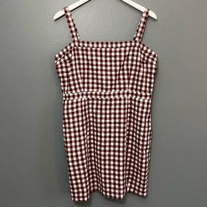 Abercrombie & Fitch Plaid Dress, X-Large P, Red/White